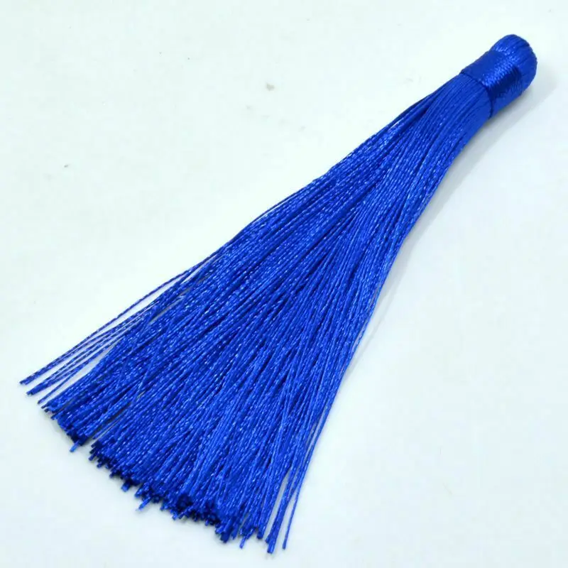 Royal Blue 10 шт. 12 см кисточки для Серьги Аксессуары Шарм Кулон Сатиновые кисточки для DIY ювелирных изделий - Цвет: Royal Blue
