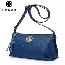 HONGU, дорожная сумка из натуральной кожи, женская сумка, одноцветная сумка на плечо, внутренний карман, Роскошные бренды, женская сумка через плечо