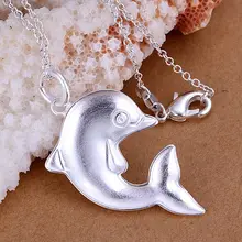 2015New Promotion Wholesale Imitation Dolphins Necklace, High quality 925 Sterling Silver Necklaces,Cheap Fashion Jewelry Online