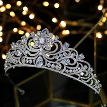 Vendimia brillante circonio completo novia tiara corona de cristal chapado boda novia dama de honor joyeria