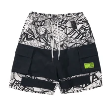 Летние спортивные мужские шорты, повседневные, хип-хоп, черные, деловые, карго, мужские, короткие, курзе, мешковатые, мужские, короткие, грузовая одежда S6T07