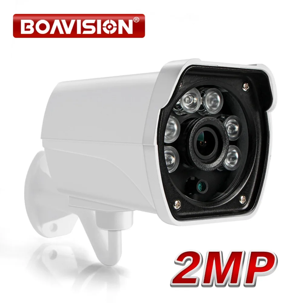 Koop 2MP IP Camera Outdoor 1080 p Waterdichte IP66 Netwerk 2.0MP 1920*1080 6 Array LED Nachtzicht HD CCTV camera P2P Plug Play ONVIF
