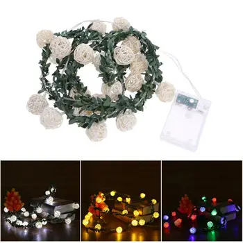 

2M Rattan Ball LED String Light Warm White Fairy Light Holiday Christmas