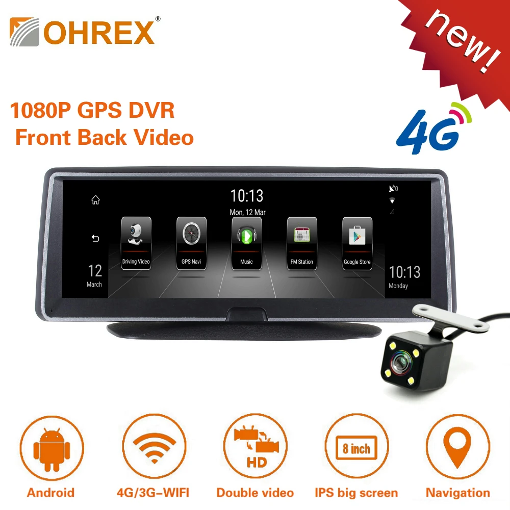 OHREX T902 горячая Распродажа gps навигатор 4 г android 8 дюймов Автомобильный dvr камера Wi Fi