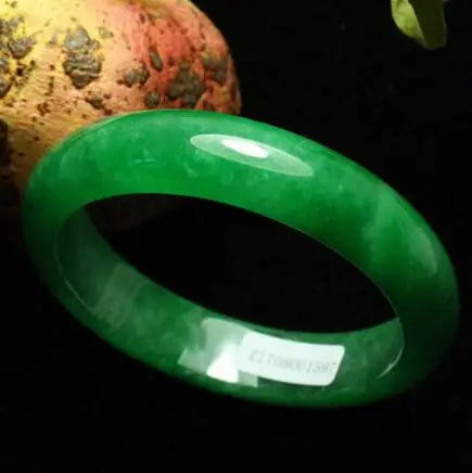 

Certified Natural Emerald Green Jadeite Jade Bangle Bracelet Handmade