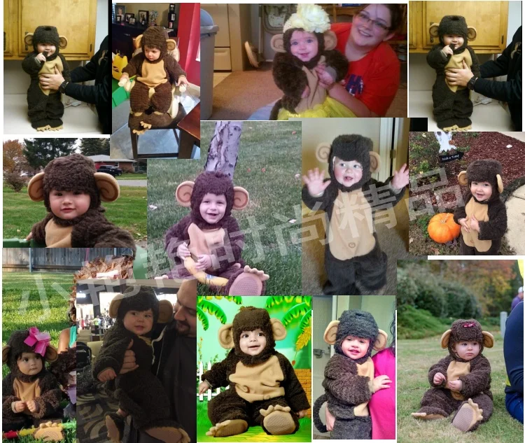 Высококачественный Детский комбинезон на Хэллоуин и Рождество; одежда с животными; Детский карнавальный костюм; комбинезоны; детская одежда с обезьяной