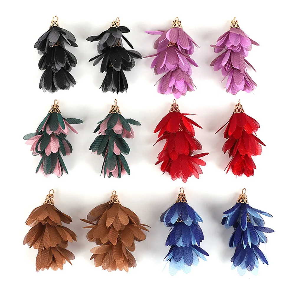 

Mixed Color 5.5x3cm Three layers Tassels Earrings Charms Pendant Tassel Fringe for DIY Jewelry Making Findings Materials