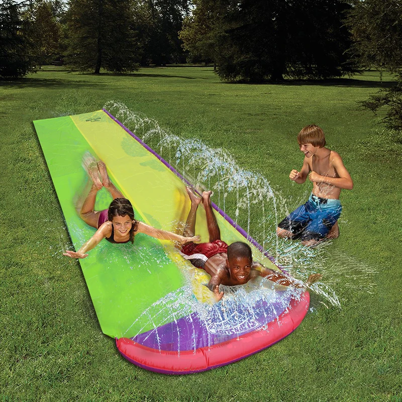 Double Water Slide Inflatable Play Slide For Kids Swimming Pool Outdoor Toys