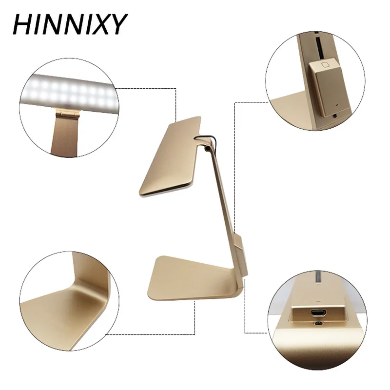 Hinnixy LED Eye Protect Moden стильная настольная лампа Utralthin с затемнением перезаряжаемая USB