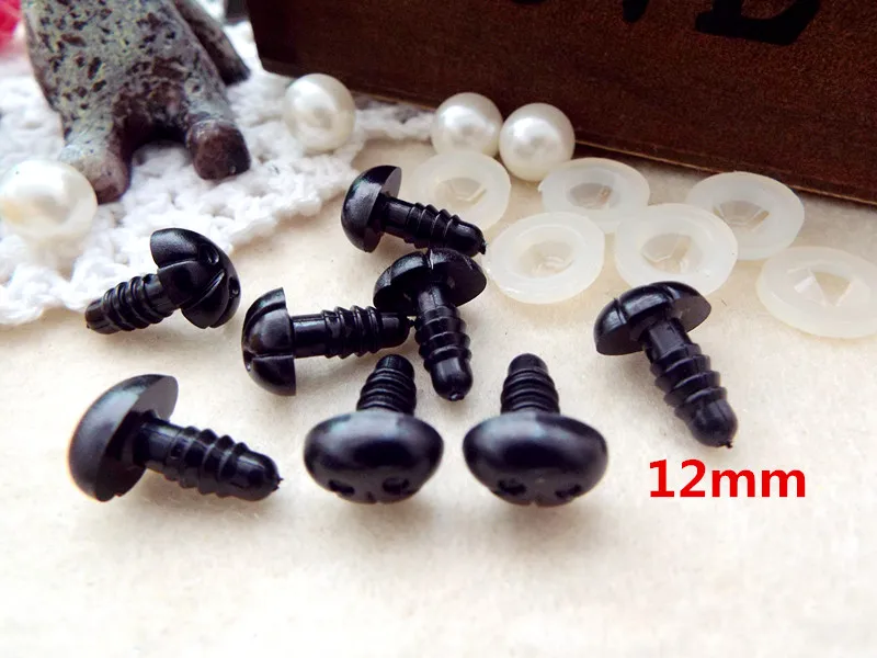 trolls doll 20pcs Safety Plastic Dog Noses Black Color 8mm/9mm/10mm/12mm/16mm can be chosen come with washers raggedy ann