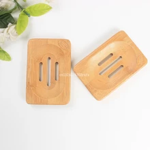 100 шт. деревянная натуральная бамбуковая мыльница для хранения мыла держатель стойки кожух планки ролла контейнер для ванной душевая пластина для ванной комнаты