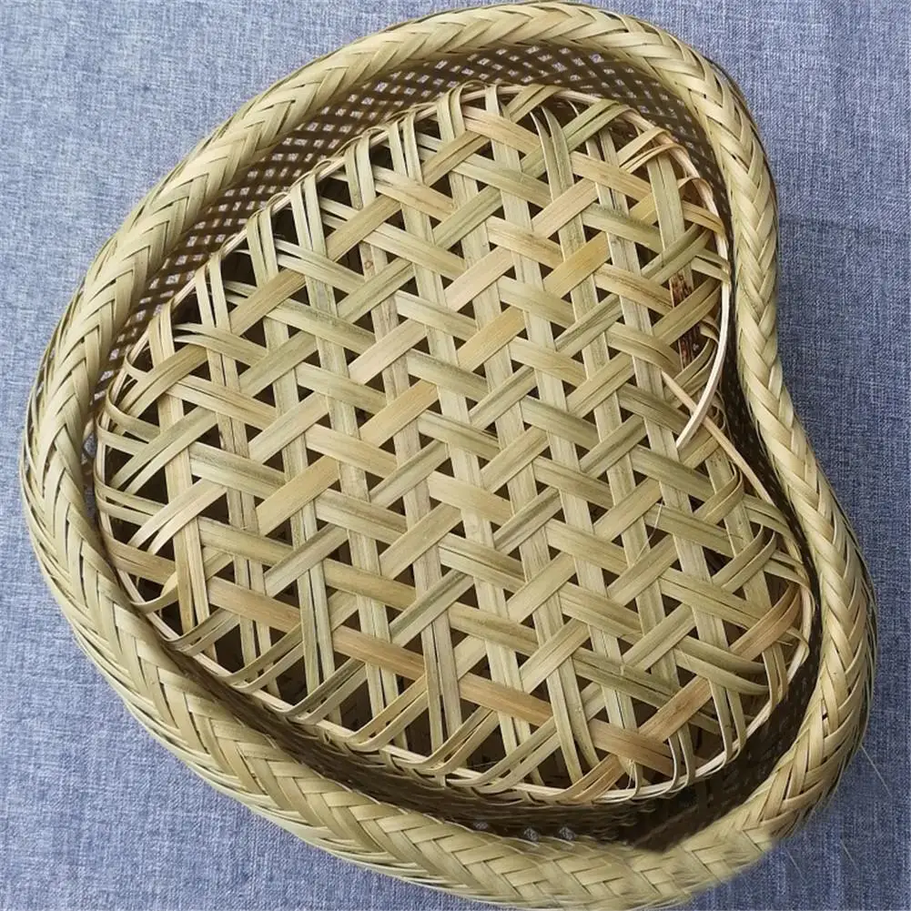 Натуральная ручная плетеная бамбуковая корзина в форме сердца корзина для хранения конфет многоразовая корзина для хранения продуктов
