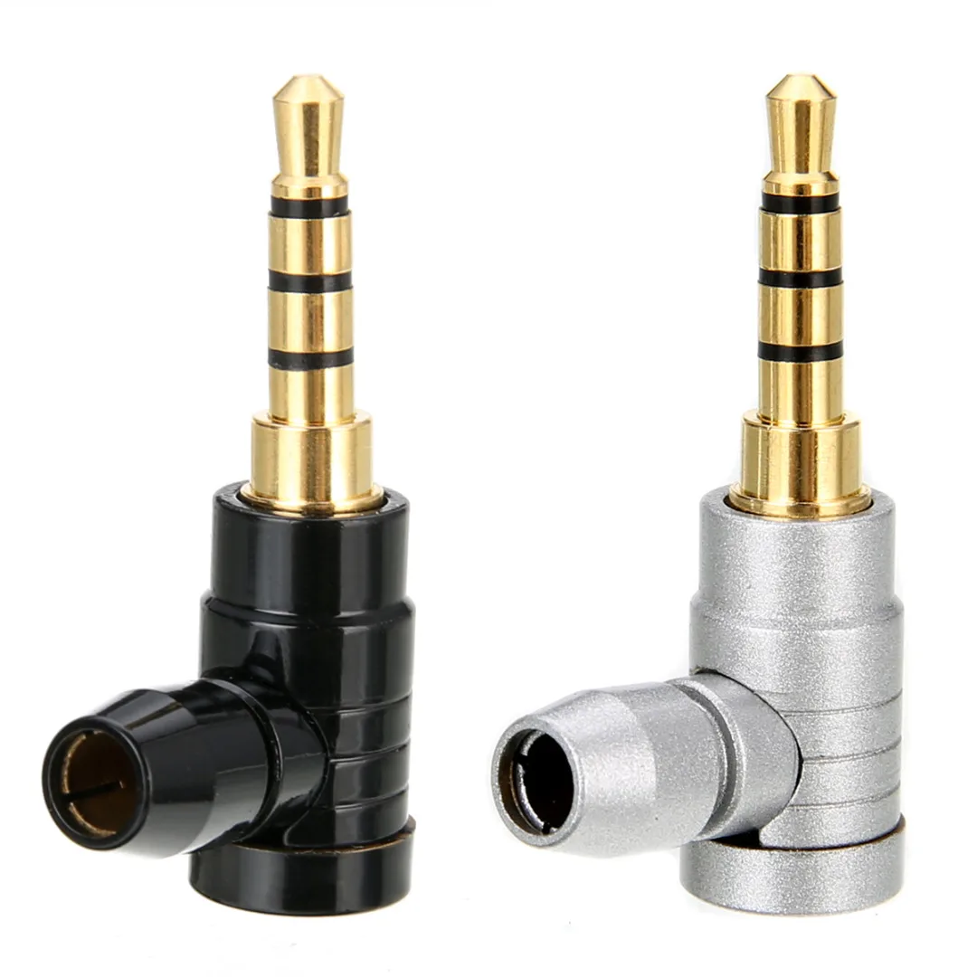 New 90 Degree Right Angle Male Jack Plug Audio Adapter L shape 3.5mm Stereo 4 Pole Audio Adapter Converter
