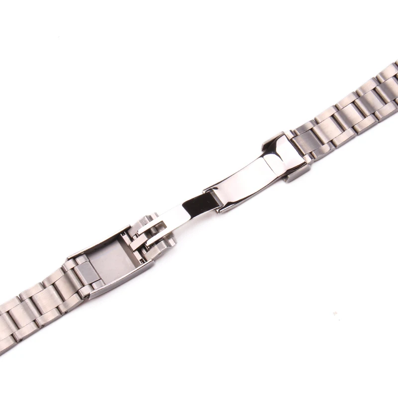 316L нержавеющая сталь Ремешки для наручных часов браслет 20 мм Серебристый Матовый винт звенья кривой конец металлический ремешок для часов