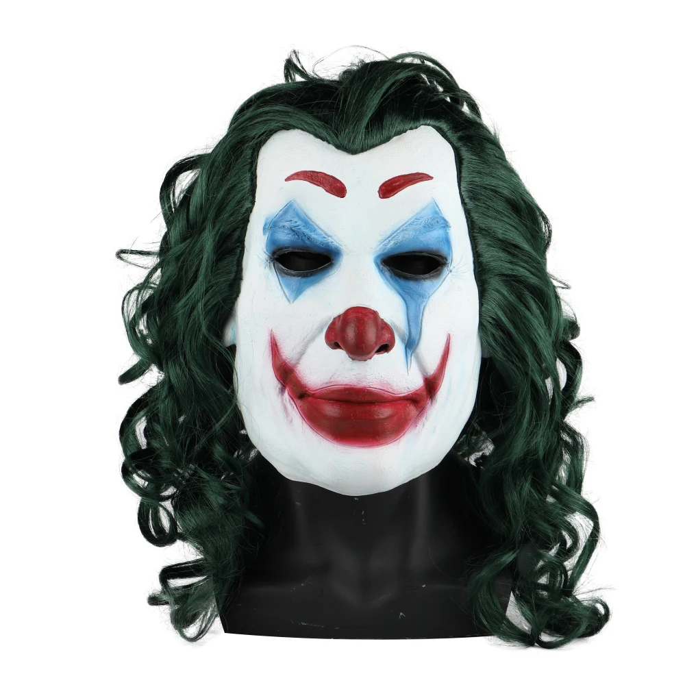 2019 Movie Joker Mask Cosplay Movie Horror Scary Smile Evil Clown Halloween Mask Latex Adult  (2)