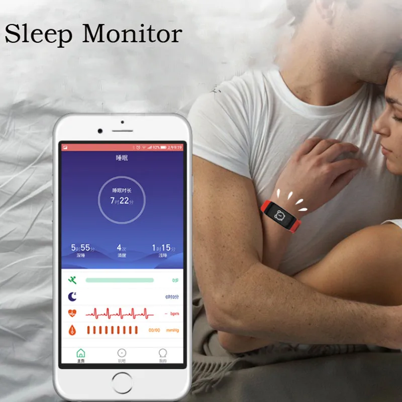 F1 Smart Band Blood Oxygen Blood Pressure Watches Fitness Sport Bracelet Heart Rate Monitor Call/SMS Reminder for xiaomi iphone