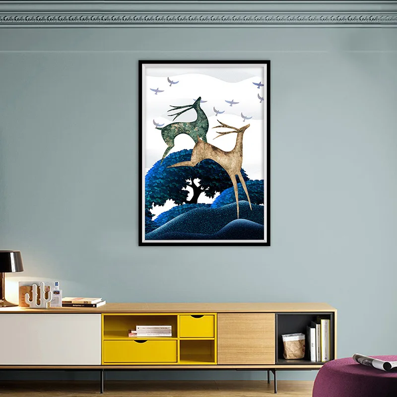 Printing-Art-Nordic-Canvas-Paintings-Fashion-Posters-Animals-Deer-Bird-Tree-Landscape-Pictures-Decoration-Home-Living (2)