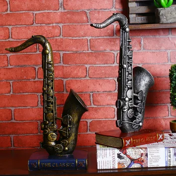 

Resin Retro Saxophone Figurines Home Decor Resin Crafts Figurines Wine Cabinet Decoration Office Desktop Ornaments Business Gift