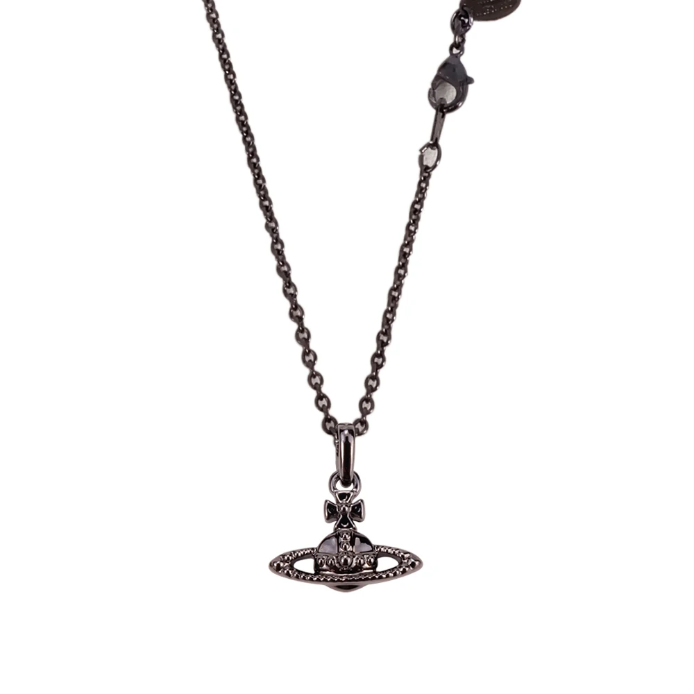 

XIAOJINGLING Silver Gold Black Rose Gold Saturn Pendant Necklace Planet Charms Choker Collar Clavicle Chain Women Girl's Jewelry