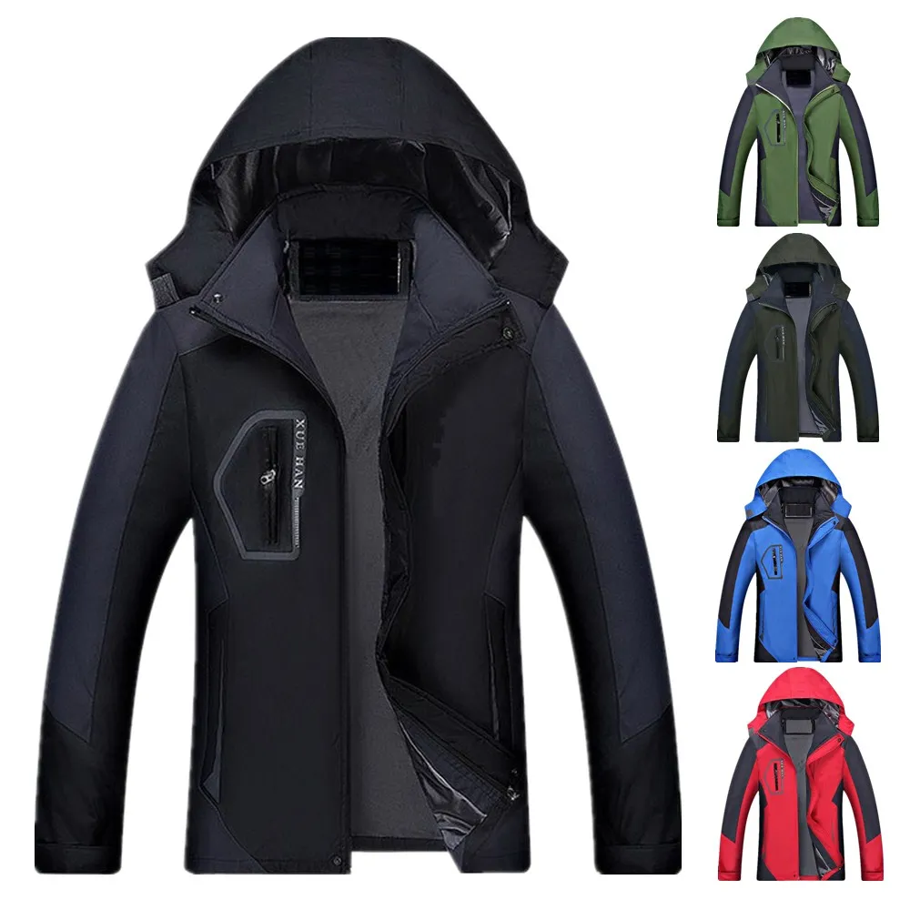 

ZOGAA Solid Waterproof Jacket Hooded Zipper Clothing Outdoor Sports Wind Speed Dry Rain Jacket Colors 4 Colors