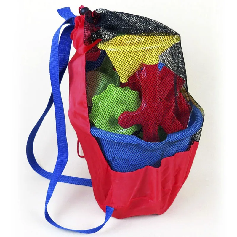 

Baby Beach toys bag Wine Red Block storage Backpack kids Toys Mesh Durable Sand Away Drawstring Backpack Bath Toys Storage Bag