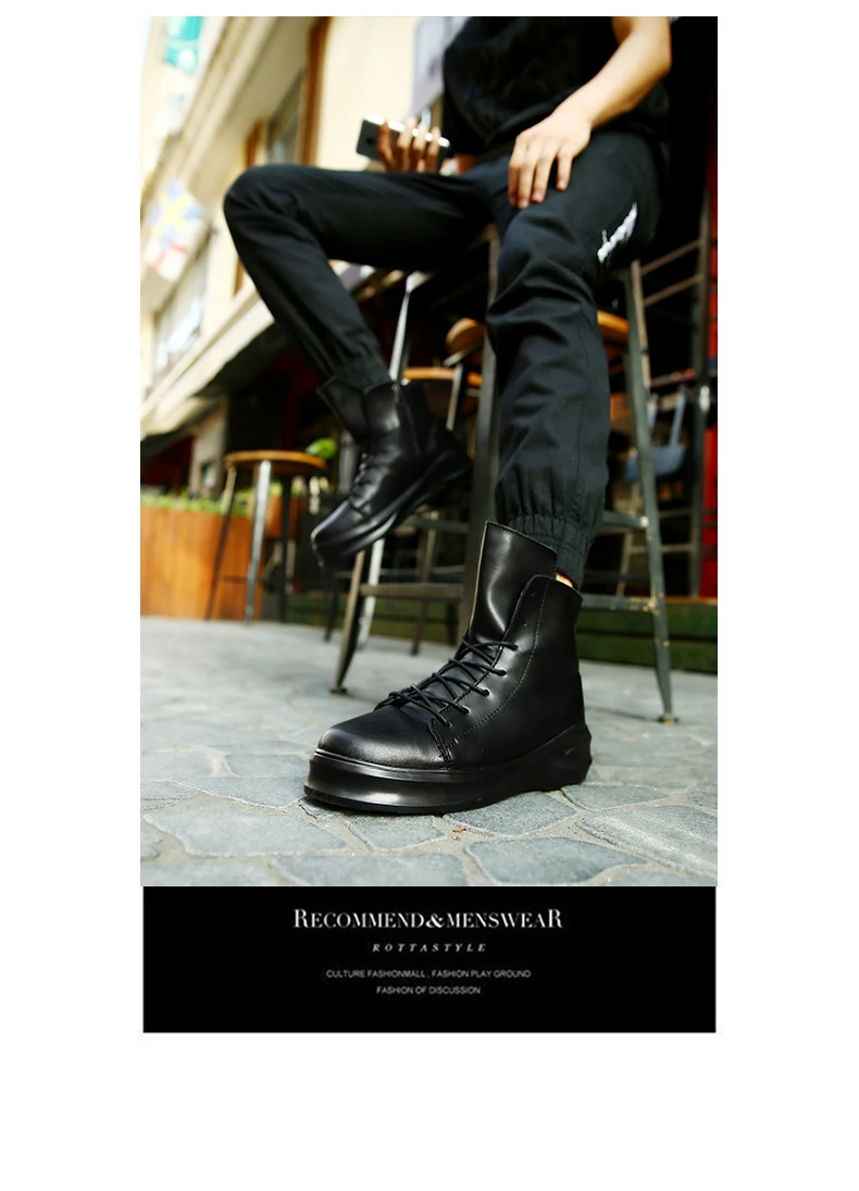 Модные мужские уличные ботинки в стиле хип-хоп; сезон осень-зима; модельные туфли на шнуровке; обувь для танцев; высокие кроссовки на платформе; военные ботинки