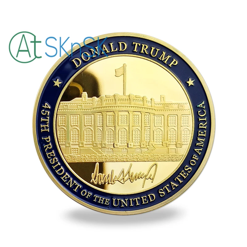 Печатью президента Америки золотой монеты 45-й президент Соединенных Штатов Дональд Трамп вызов коллекционные монеты