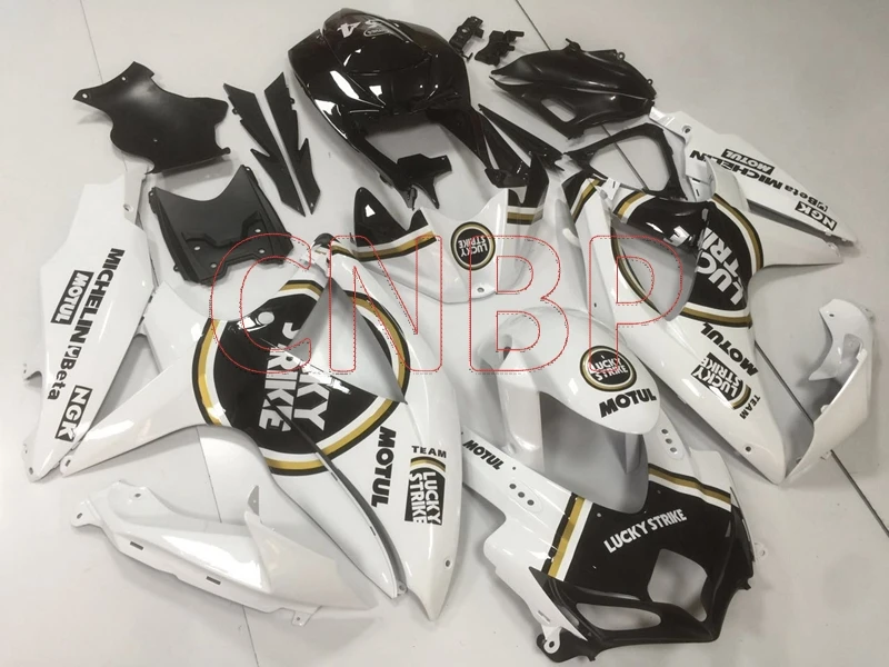 Пластиковые обтекатели GSXR 600 2008 2010 K8 Белые Черные GSXR750 наборы обтекателей GSX R600 2009