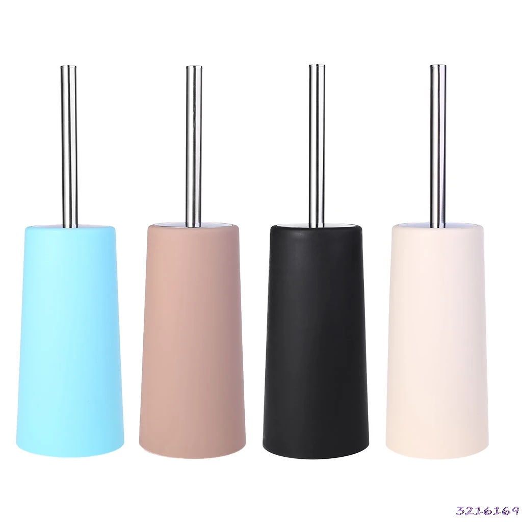 

Toilet Brush And Holder Set Longer Brush Stainless Steel Handle Modern Design