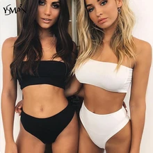 Ladies pure color High Waist Biquinis Padded Bra Beach Halter Bikini Set Swimsui high waist swimsuit bathing suit women bikini burgundy halter design cutout high waist lingerie set