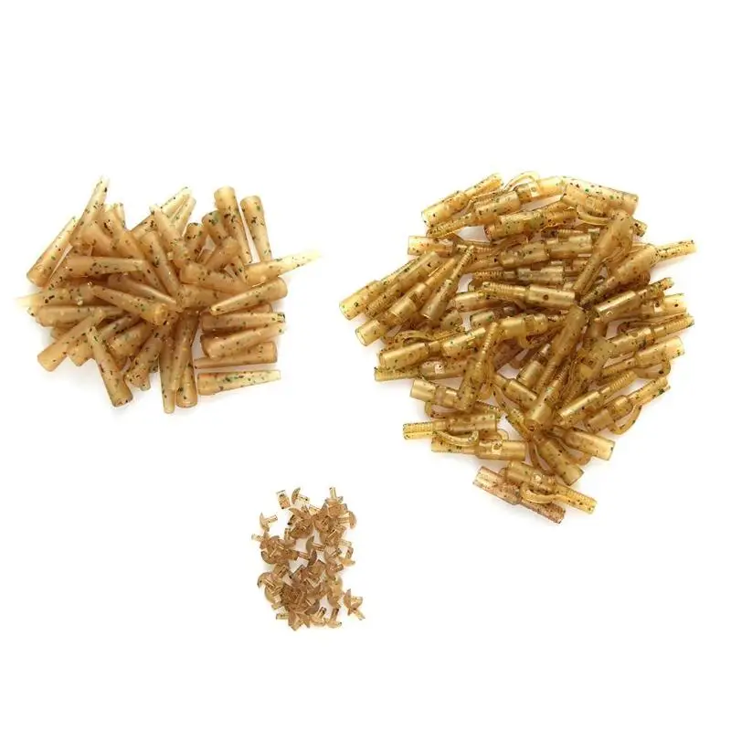 

50pcs Carp Fishing Safety Lead Clips with Tail Rubbers Hair Rigs Terminal Tackle for Carp Fishing Accessories Fishing Tools