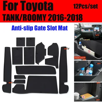 

for Toyota TANK/ROOMY 2016-2018 12Pcs/set Anti-slip Gate Slot Mat Pad Cup Coaster Covers Car Interior Door Groove Mat