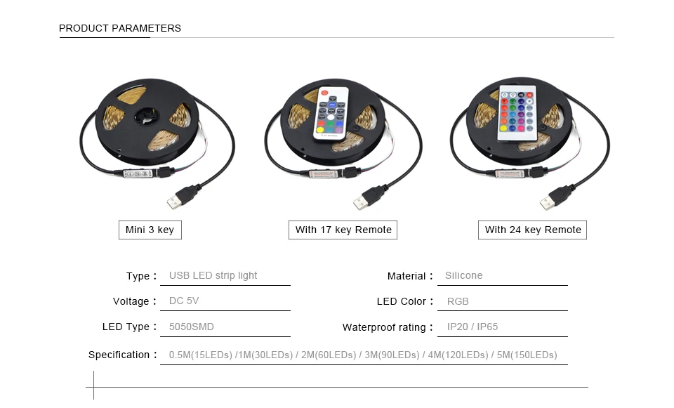 IP20 DC 5V RGB USB светодиодный полосы светильник 5050 SMD тира светодиодный USB bande светильник гирлянда Диодная лента Гибкая ТВ задняя светильник декора светильник