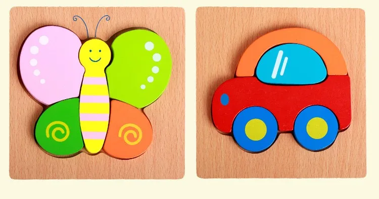 Детские 3d головоломки высокого качества из бука деревянные обучающие игрушки для детей Пазлы для детей деревянные игрушки
