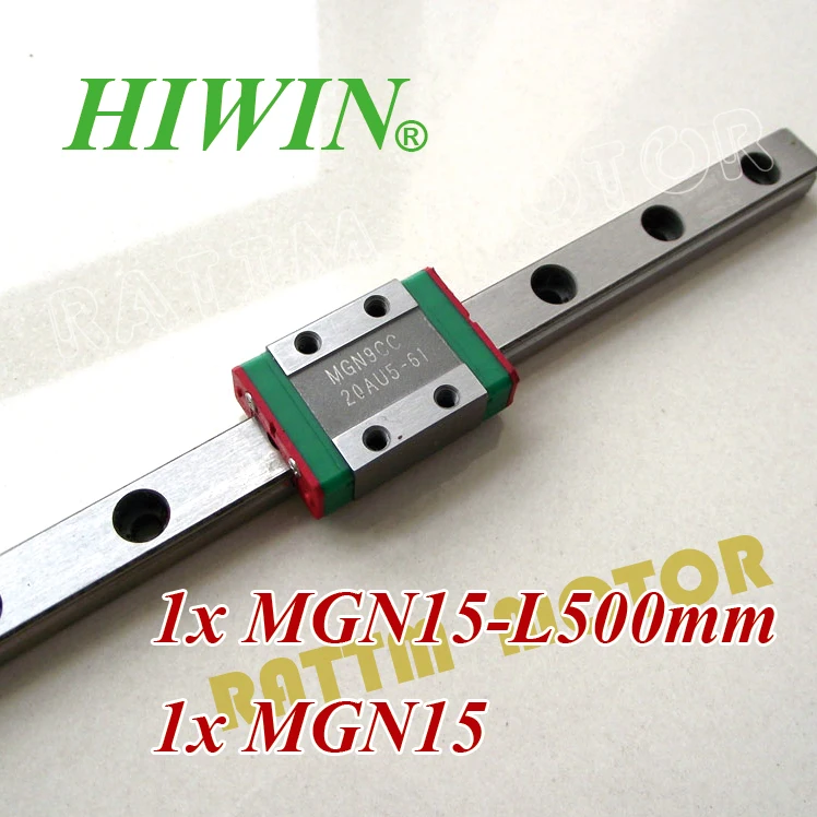 

MGN15-L500mm one set HIWIN linear guide Linear Rail Slide Block Carriage Miniature+MGN15C linear carriage bearing linear guide