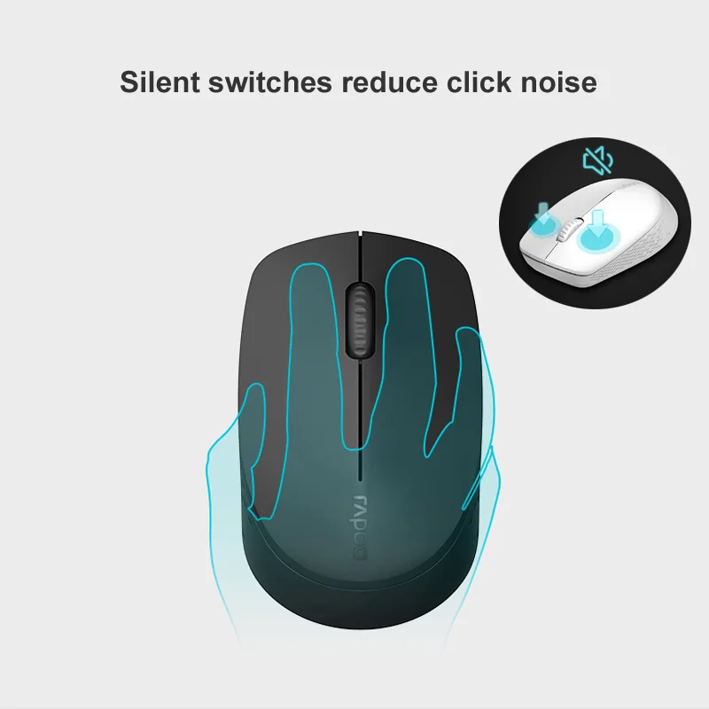 Rapoo Multi-mode Wireless Keyboard Switch Between Bluetooth& 2.4G Connect 3 Devices Silent Keypad Optical Mouse Set for Tablet