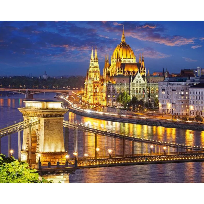 

5D Diy Full Round Drill Diamond Drawing Cross Stitch City Night Rhinestone Diamond Embroidery Mosaic Decor Gift