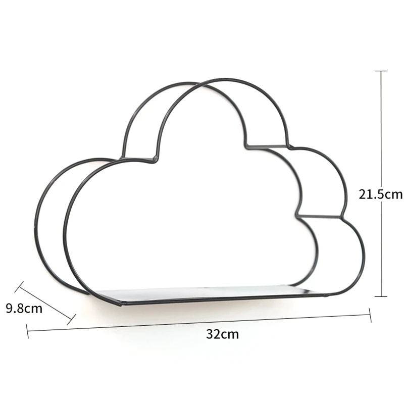 Железные золотые стеллажи для хранения подвесной Декор ящик для хранения цветочный горшок облако форма стеллаж для хранения настенная