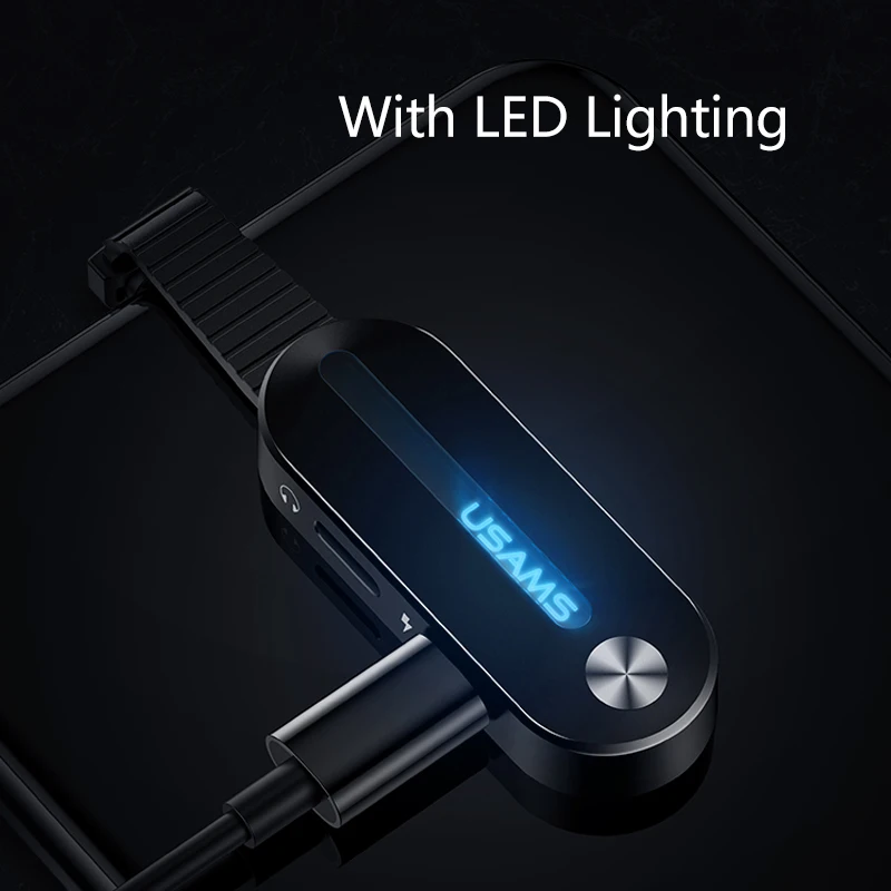 USAMS Dual для Lightning адаптер 2 в 1 аудио Зарядка для iPhone X XS 7 8 адаптер для Lightning+ 3,5 мм 2A зарядка OTG адаптер