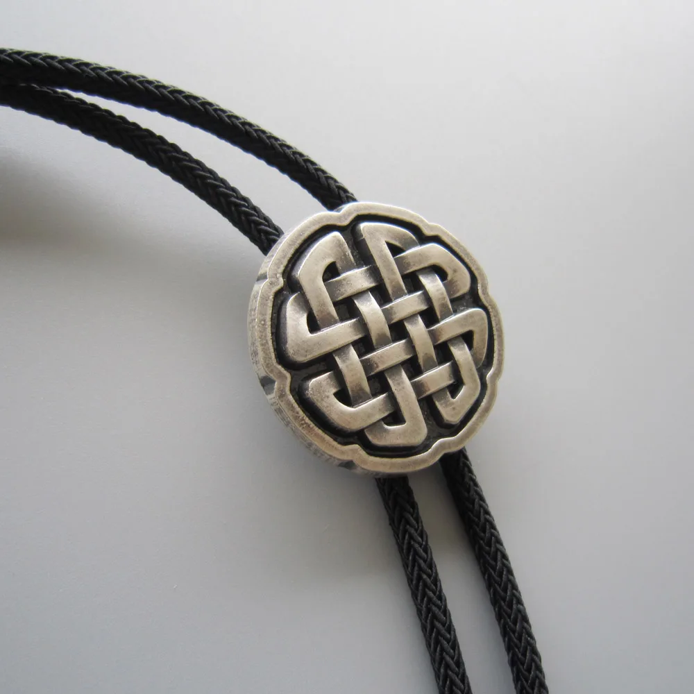 

Original Cross Knot Bolo Tie Necklace With Sky System Faber Braided Rope BOLOTIE-070SK Free Shipping