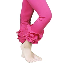 2016 cotton retail red Children full length girl kid ruffle pants legging solid baby girl leggings toddler trousers girl clothes