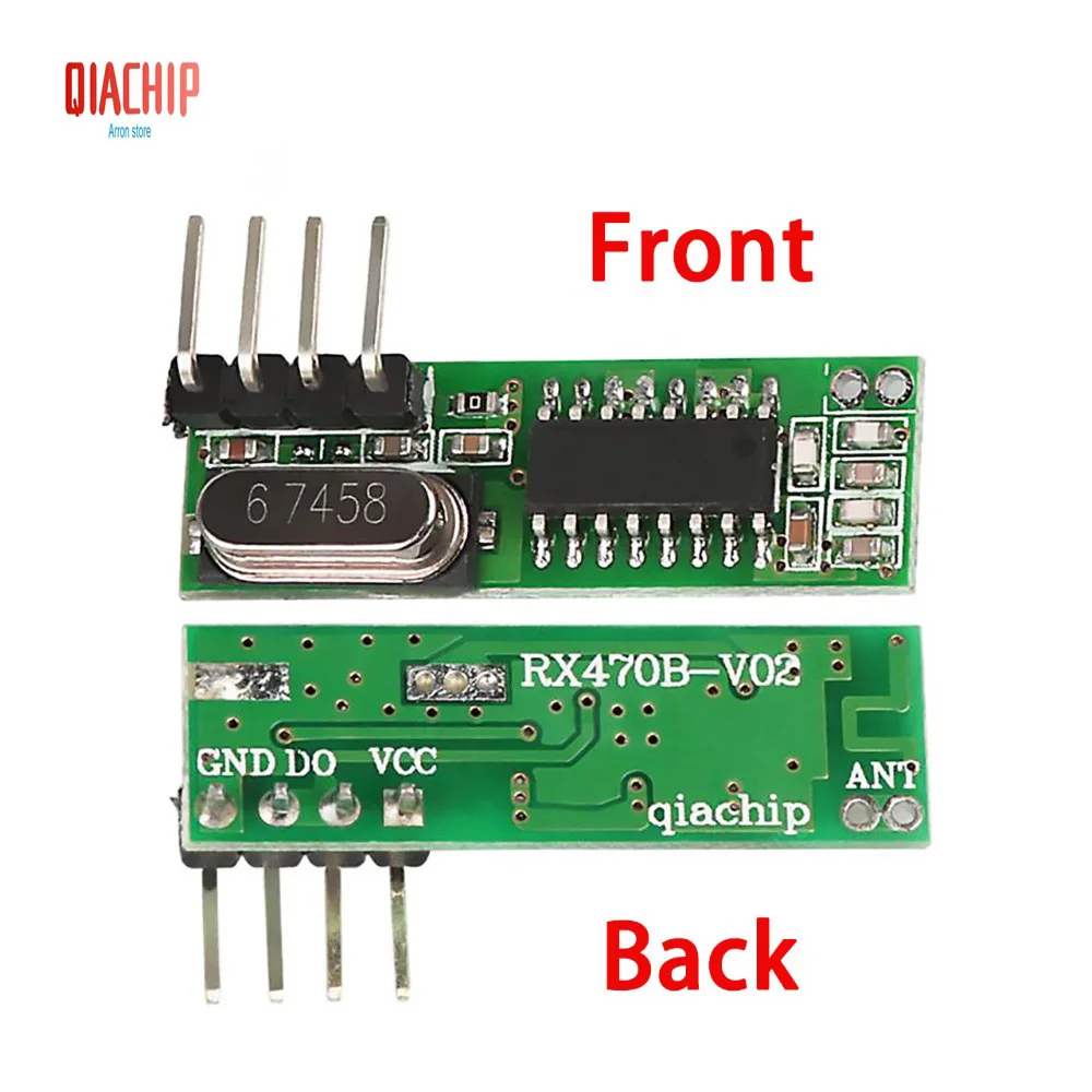 QIACHIP RF 433 МГц Супергетеродинный приемник беспроводное реле DC 1CH ASK/OOK модуль к MCU/ARM Arduino UNO 433,92 МГц пульт дистанционного управления