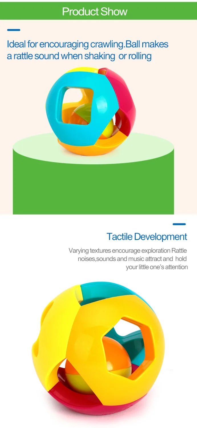 1 шт., детские игрушки, колокольчик, мяч геометрической формы, пластмассовый прокатный мяч и детская погремушка, Обучающие Развивающие игрушки, 0-12 месяцев