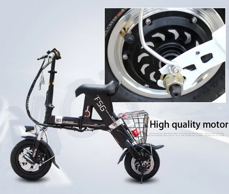 Sale Venividivici Super light Mini-electric bike with Basket folding female small electric car lithium battery adult scooter 38