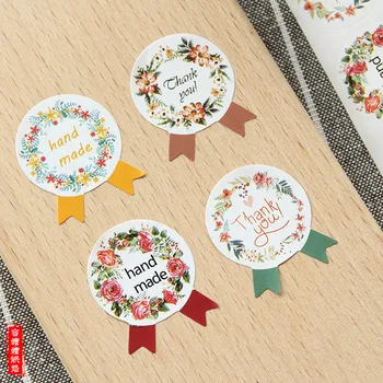 

360pcs Handmade Badge Flower Paper Sticker Label Seal Box Envelope Gift Wrapping Soap Baking Kids Birthday Christmas Decoration