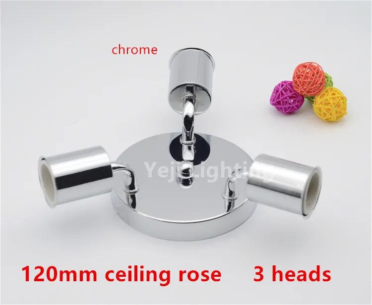 

chrome metal ceiling rose with Multiple E27 ceramic screw lamp holders Led bulb light ceiling canopy Lighting accessories