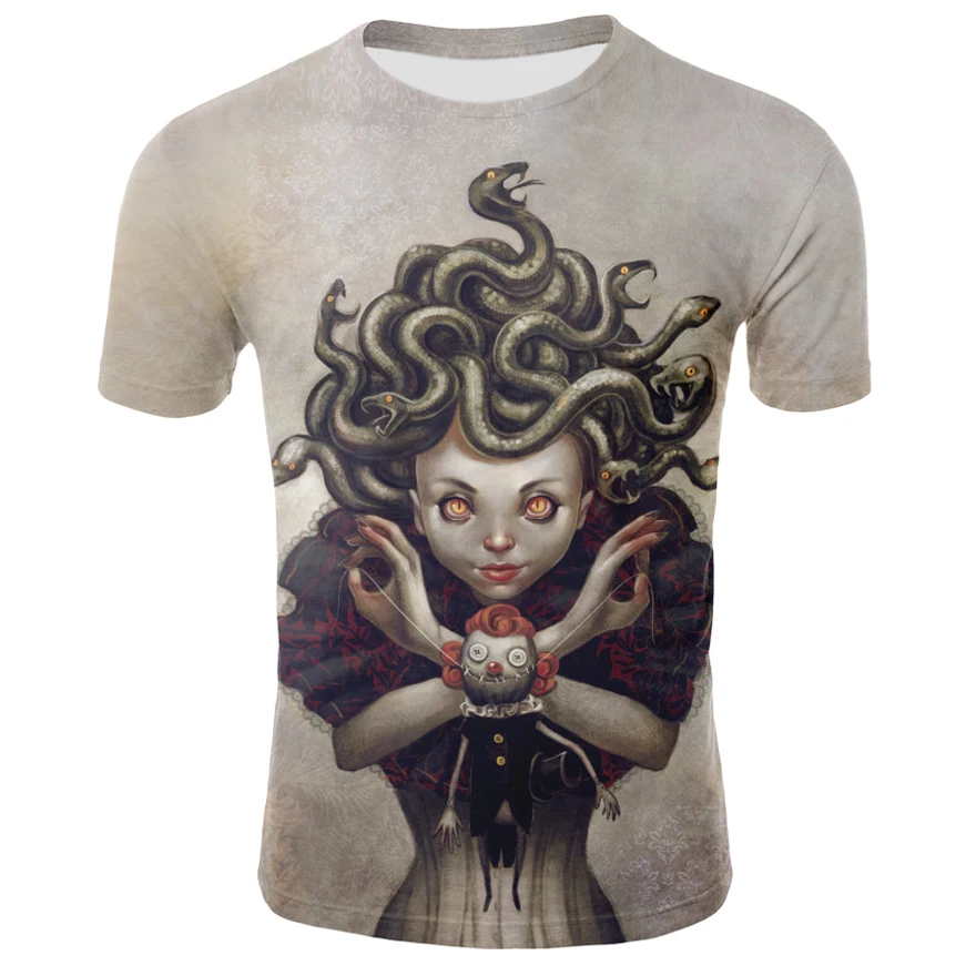 Мужская футболка с принтом gorgon medusa snakehead hair + Размер S-4XL лето 2019 | одежда