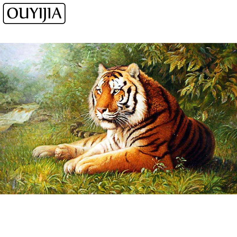 Алмазная 5D Вышивка OUYIJIA Tiger с рисунком анимации ринезона вышивка крестиком