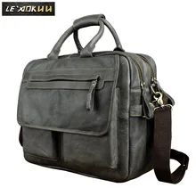 Originální kožené muži Design Business Aktovka Laptop Case Case Móda Commercia Portfolio Attache Messenger Bag Tote 2951b