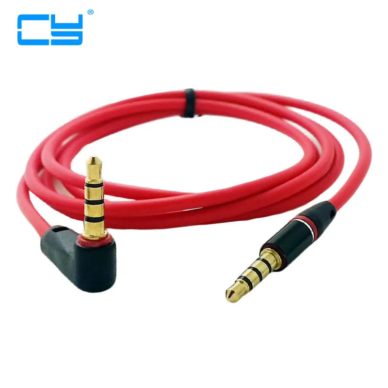 10cm 90 Degree Angled Short 4 pole 3.5mm to 3.5mm Audio Cable Plug jack 3.5 male to male Car